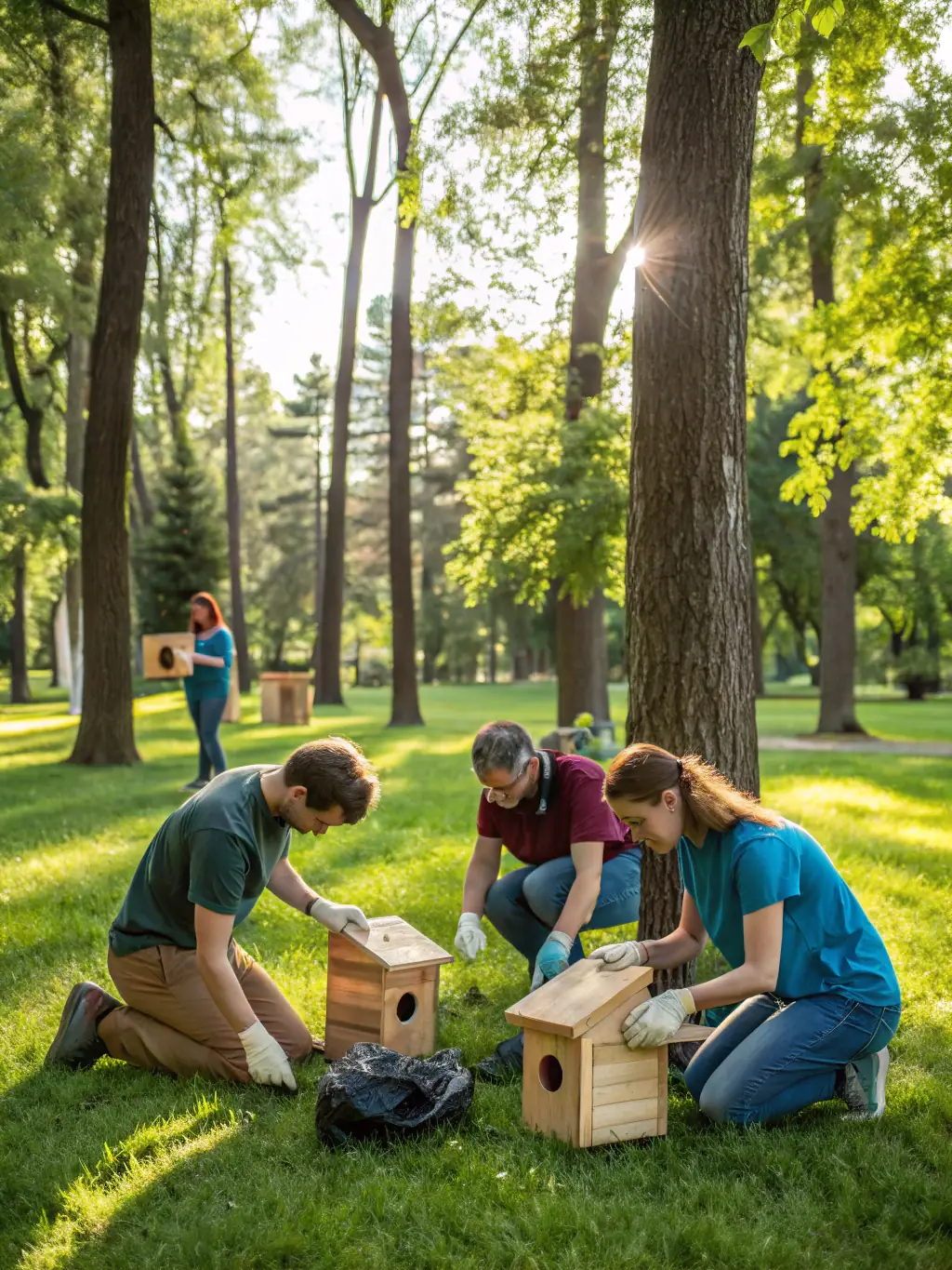 A photograph capturing ACFR members participating in a forest cleanup initiative, removing litter and debris to maintain the natural habitat for wildlife in the Ris Forest.
